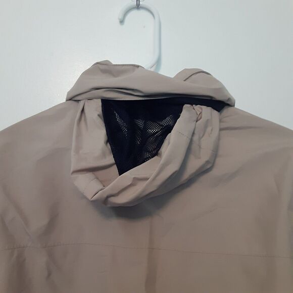 Vtg Lands End Windbreaker Jacket Womens Medium Beige Hooded - Picture 7 of 9